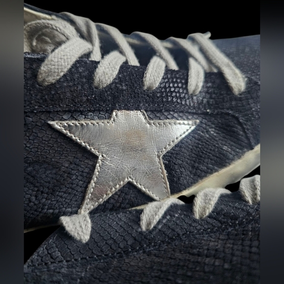 AUTHENTIC Golden Goose Black and Silver Women's Star Sneakers Size 10 EUC - Picture 16 of 16